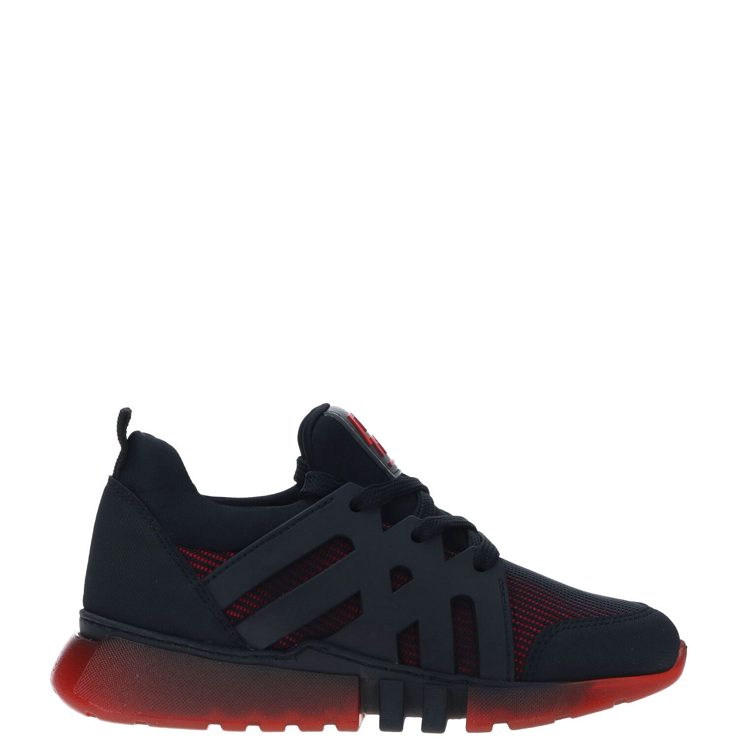 Red Rag 13557 suède sneakers zwart/rood online kopen